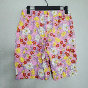 Vero Moda Women's High Waisted Shorts Size XS Pink Floral 100% Cotton Pockets
